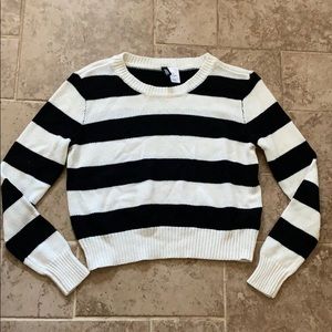 H&M Striped Cropped Sweater